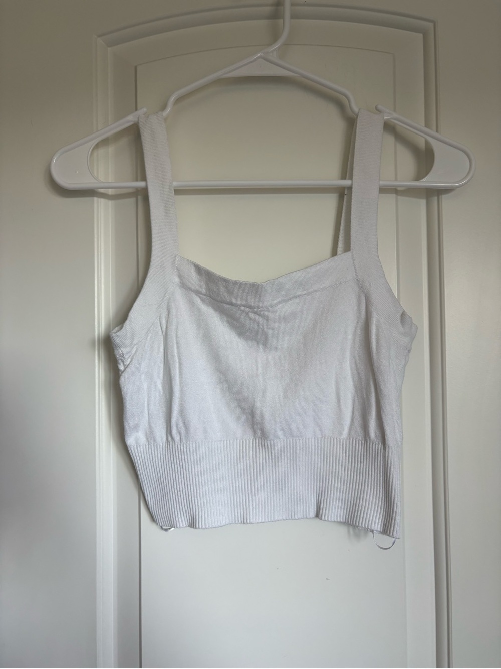 Garage Clothing Women’s White Knit Square Neck Tank - Size S